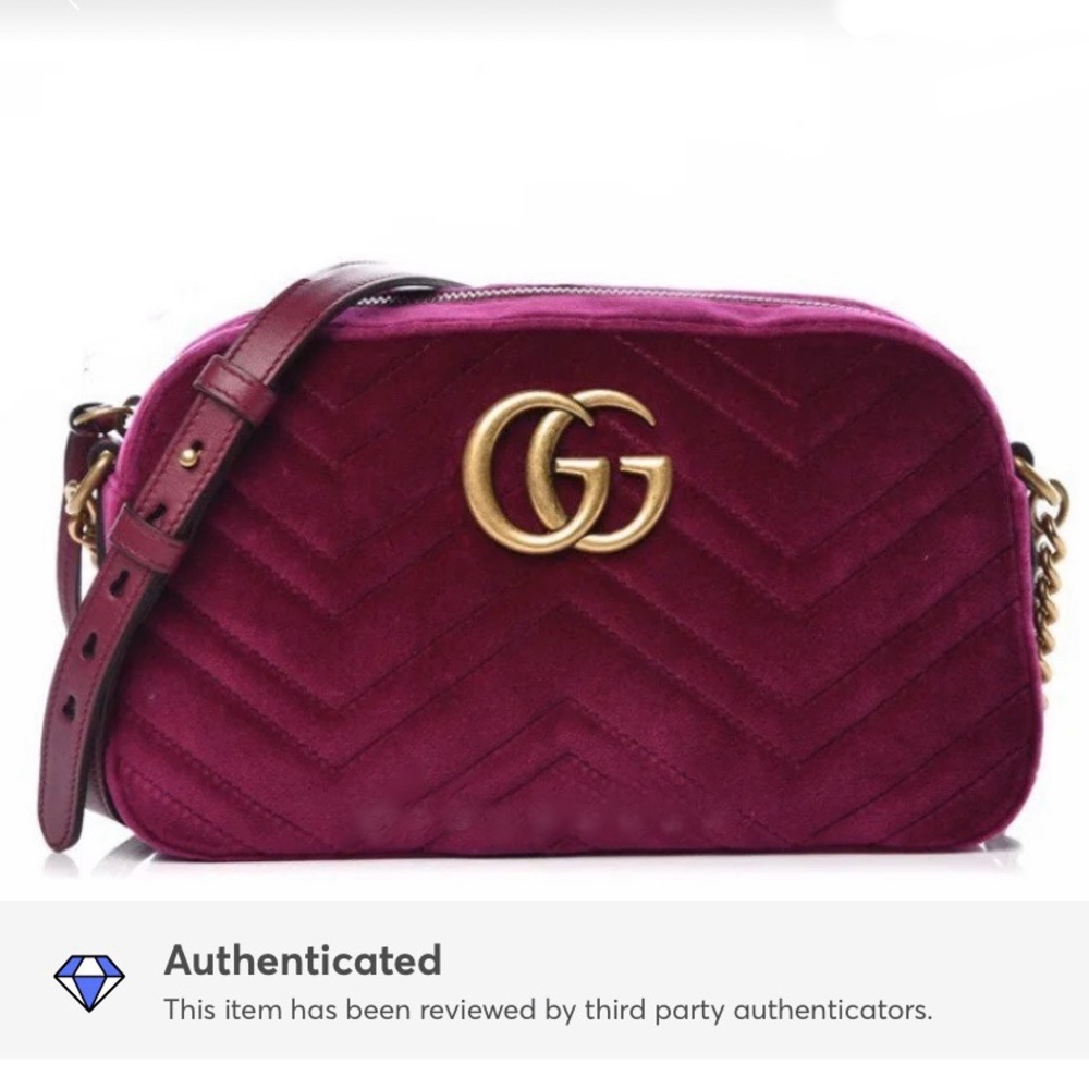 Gucci GG Marmot Velvet Crossbody Bag, Brand New